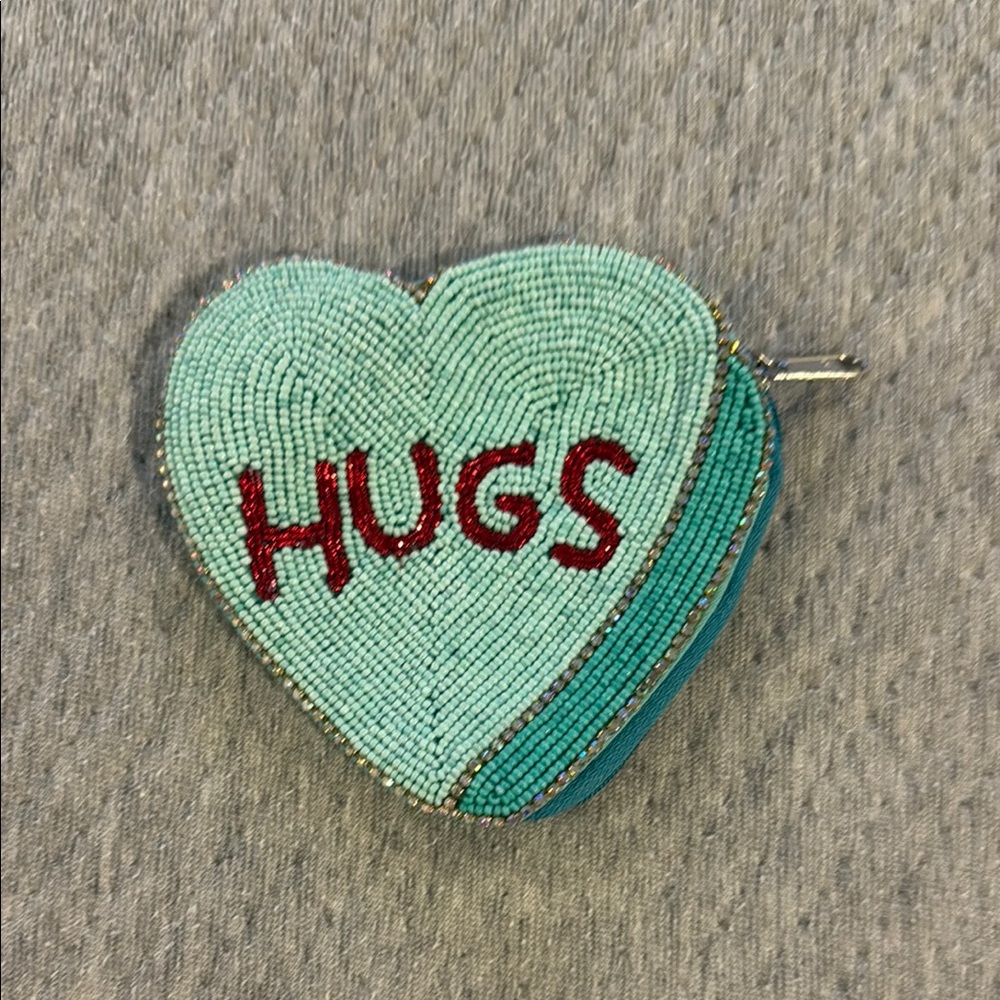 Beaded Heart 'Hugs' pouch